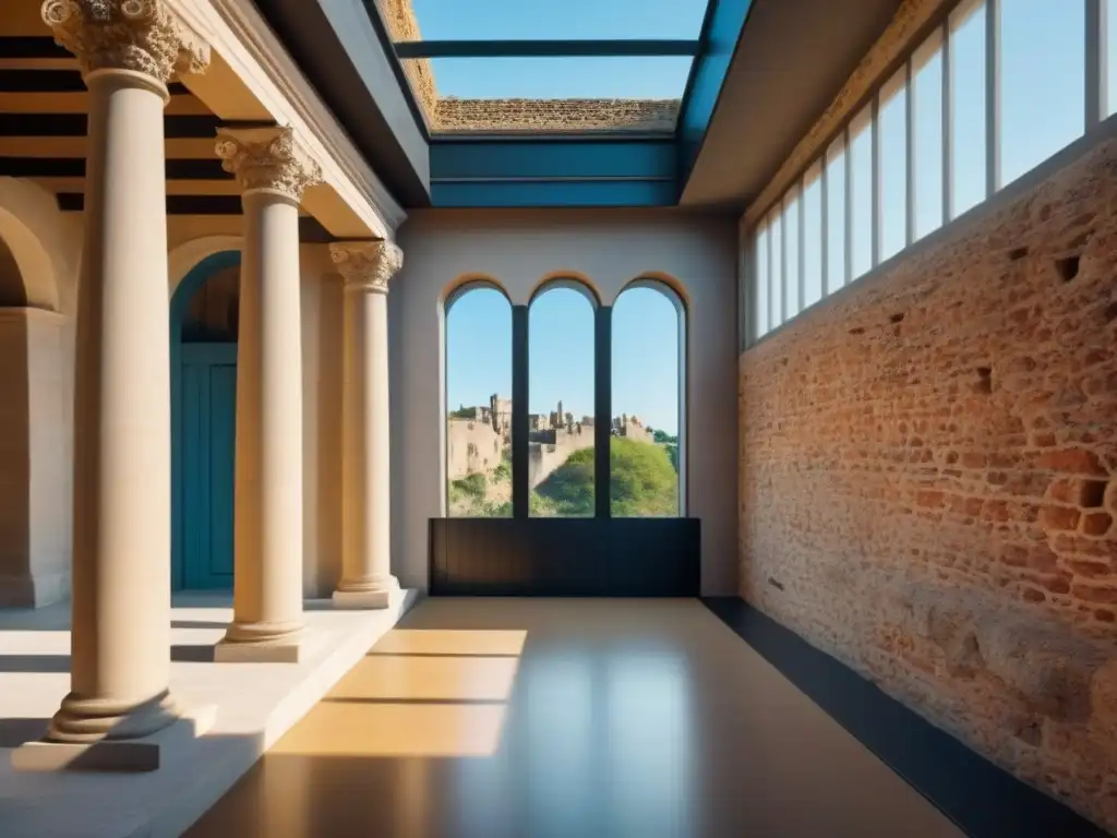 Innovación arquitectónica: Edificio moderno en sitio arqueológico histórico Inversiones inmobiliarias en sitios históricos: Fusión armónica de modernidad y pasado en un edificio residencial integrado en ruinas antiguas