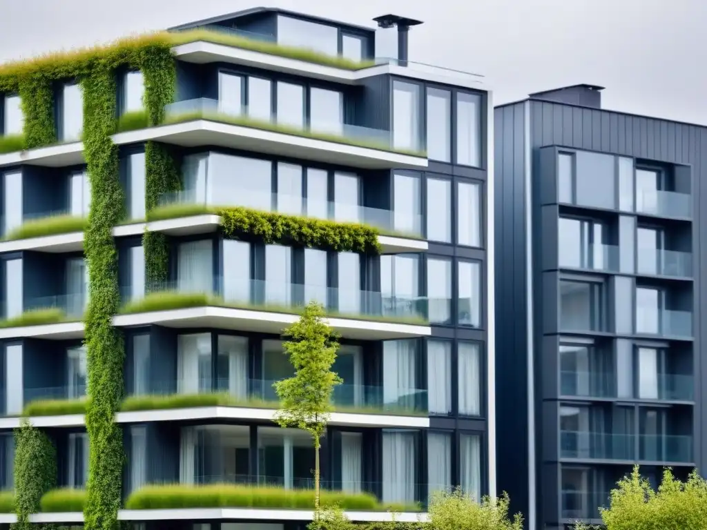 Edificio sostenible en Copenhague: innovación verde Inversiones inmobiliarias sostenibles en Copenhague: Edificio residencial moderno con tecnologías verdes innovadoras y diseño ecofriendly