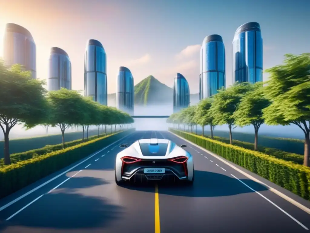 Desarrollo inmobiliario sostenible: innovación y conectividad global Inversiones inmobiliarias sostenibles internacionales: Futurista desarrollo urbano eco-friendly con rascacielos y naturaleza exuberante