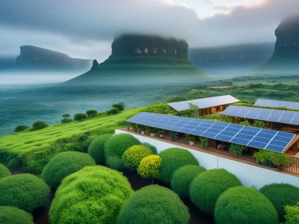 Desarrollo inmobiliario sostenible en África: modernidad ecoamigable entre la exuberante naturaleza Inversiones inmobiliarias sostenibles en África: modernidad y naturaleza se fusionan en una comunidad ecoamigable rodeada de vegetación exuberante
