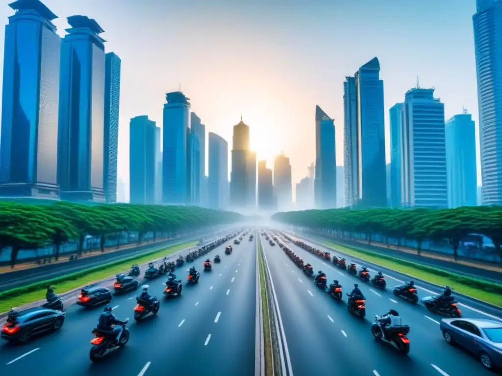 Metrópolis vibrante en Asia: fusión de tradición y modernidad Inversiones inmobiliarias en Sudeste Asiático: Mezcla de arquitectura tradicional y rascacielos en bulliciosa ciudad asiática