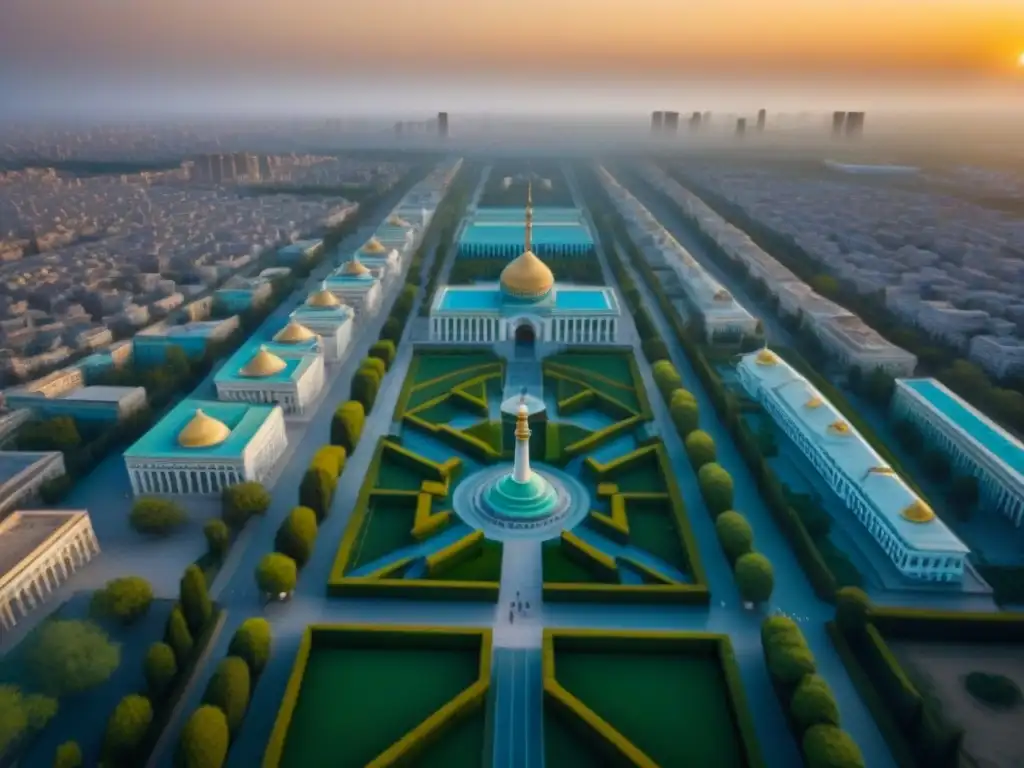 Espléndida panorámica de Tashkent: modernidad y tradición en Uzbekistán Inversiones inmobiliarias en Uzbekistán: Vista aérea de Tashkent, entre rascacielos modernos y arquitectura tradicional