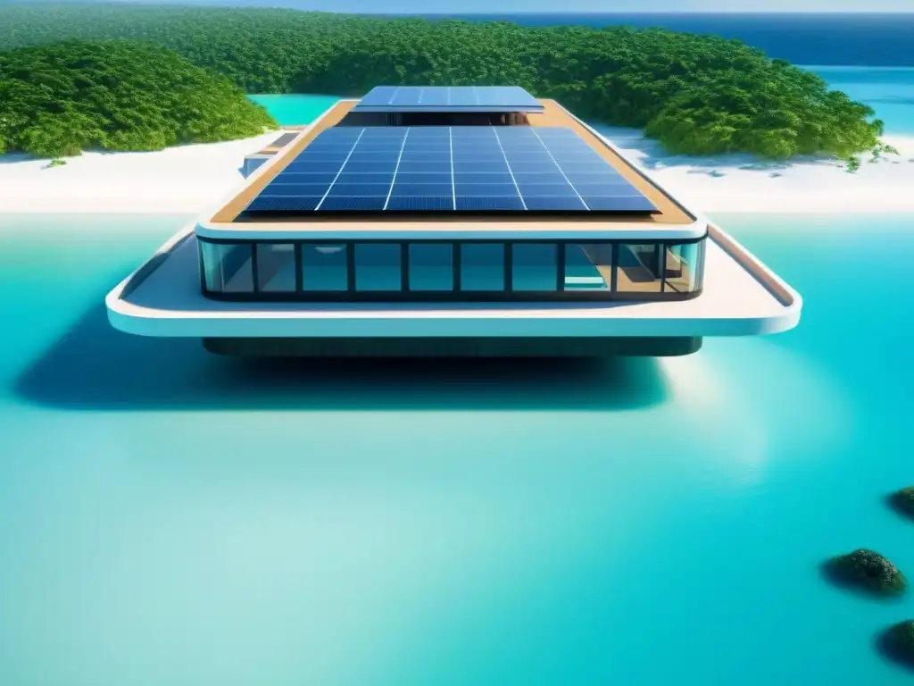 Paraíso privado futurista: lujo sostenible en isla exclusiva Inversiones en islas privadas internacionales: Un refugio futurista de lujo con diseño sostenible y vistas panorámicas al mar