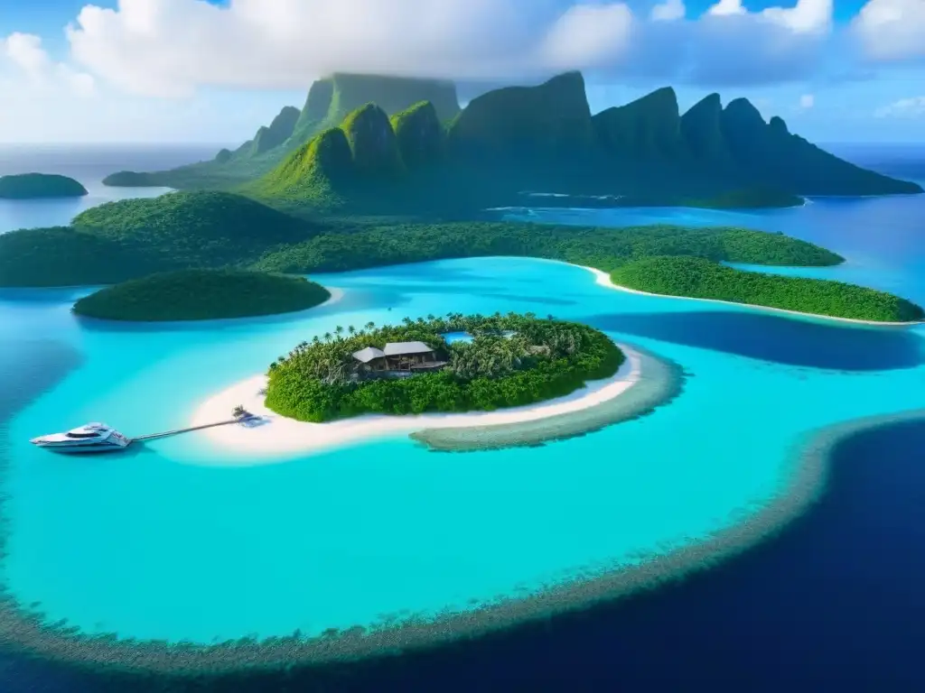 Paraíso exclusivo: isla privada de lujo con villas y yate Inversiones en islas privadas internacionales: Una isla privada de lujo con villas yates en un paraíso tropical