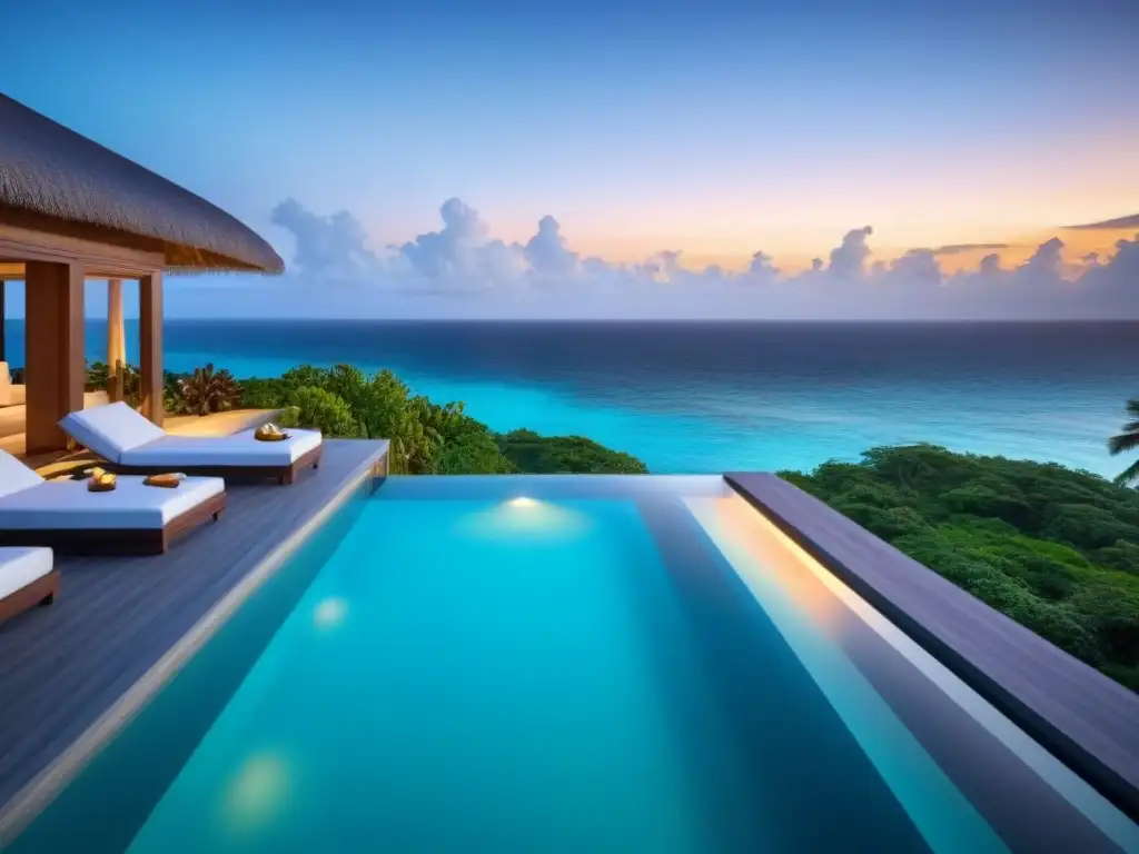 Villa de lujo frente al mar en el Caribe: atardecer de ensueño Inversiones en mercado inmobiliario caribeño: Villa de lujo frente al mar con diseño moderno, piscina infinita privada y atardecer dorado en el Caribe