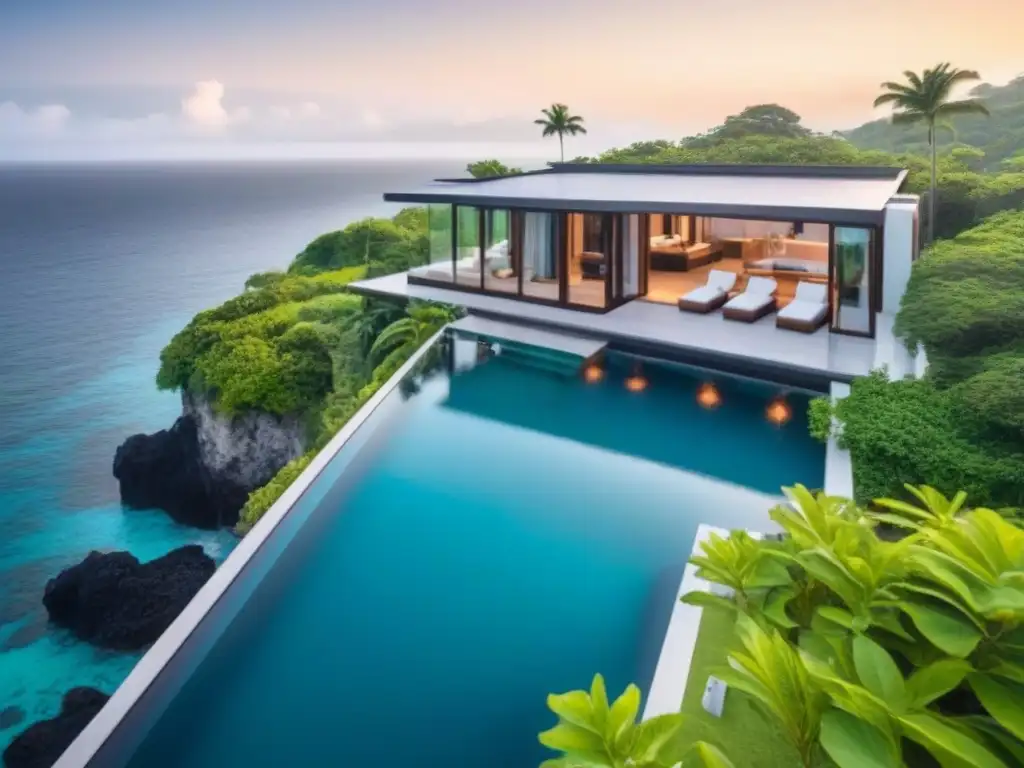 Exclusiva villa con piscina infinita frente al mar Inversiones propiedades vacacionales postCOVID: Villa de lujo con piscina infinita y vista al mar