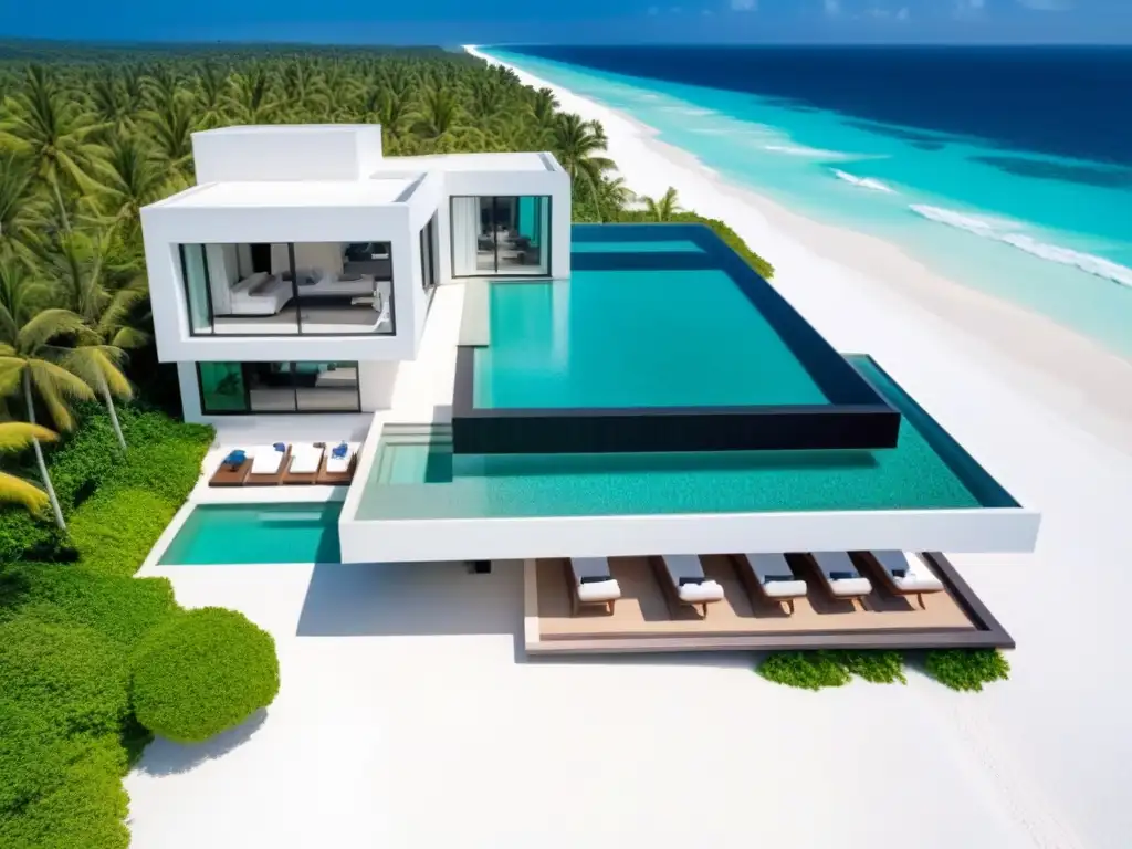 Propiedad vacacional de lujo con piscina infinita frente al mar Inversiones propiedades vacacionales mercado internacional: Exclusiva propiedad vacacional frente al mar con piscina infinita y diseño moderno