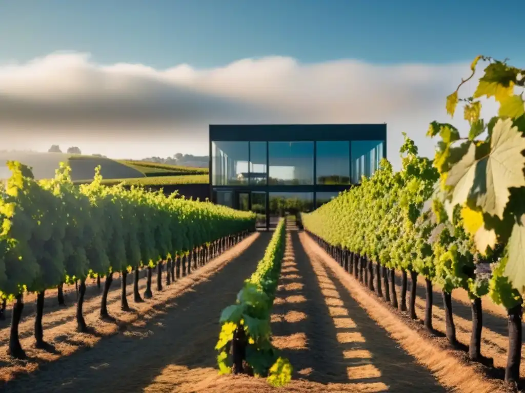 Vinícola futurista: innovación y naturaleza en armonía Inversiones rentables en bodegas: una bodega de última generación en armonía con la naturaleza y la innovación