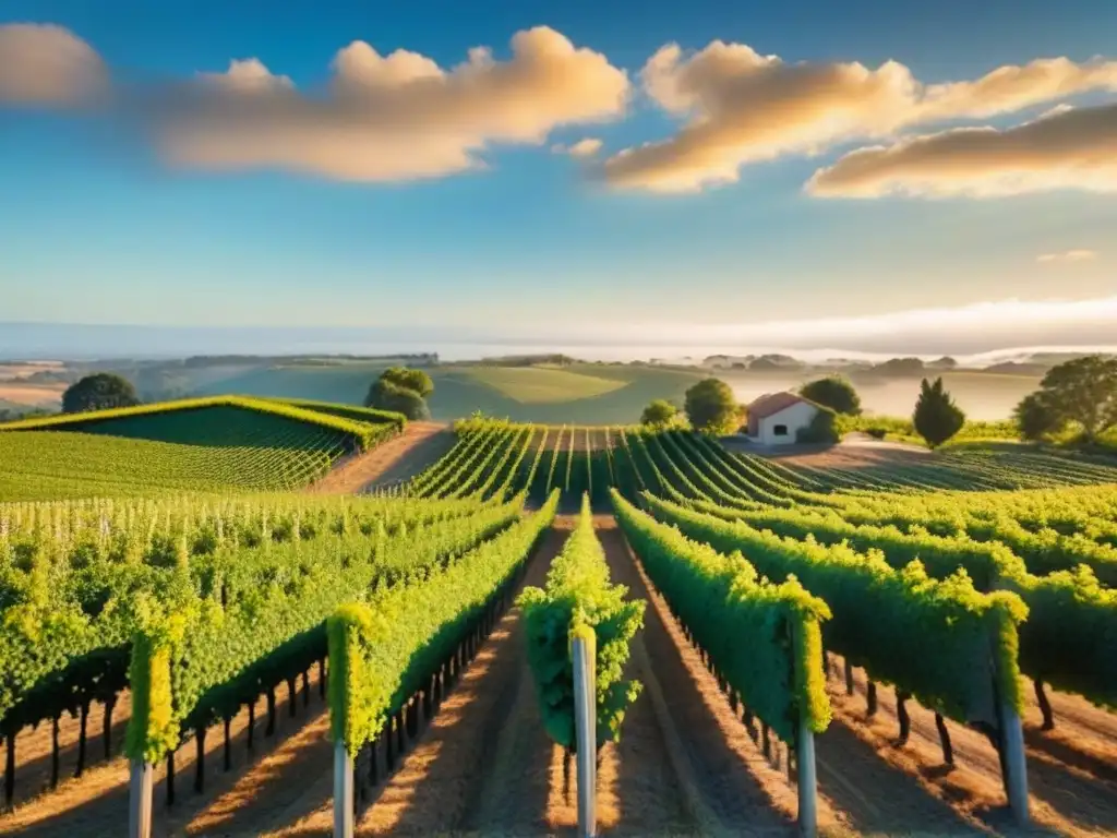 Esplendor en viñedos: cosecha experta en un paisaje prometedor Inversiones rentables en bodegas: Viñedos verdes, uvas maduras, bodega pintoresca y vendimia meticulosa bajo el sol