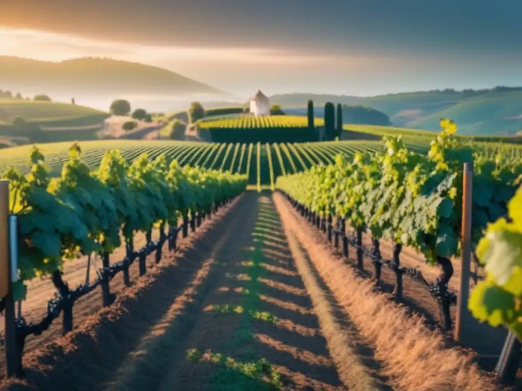 Viticultura futurista: poda robotizada al amanecer en viñedos Inversiones rentables en viñedos internacionales: Viñedo automatizado al amanecer