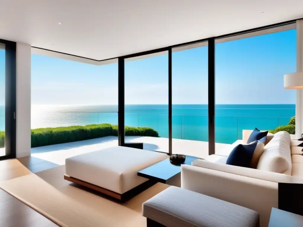 Villa de lujo frente al mar en los Hamptons, Nueva York Inversiones en segundas residencias en Norteamérica: lujosa villa moderna en Hamptons con vistas al mar, piscina infinity y jardines exquisitos