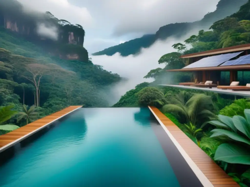 Resort ecológico de lujo en la selva: sostenibilidad y sofisticación Inversionistas de complejos turísticos ecológicos disfrutan de un lujoso resort en la selva