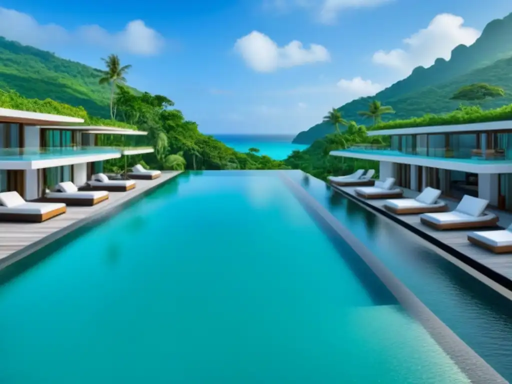 Resort ecológico de lujo en paraíso tropical Inversionistas globales en complejos turísticos: Resort ecológico de lujo en entorno tropical con arquitectura sostenible y actividades relajantes