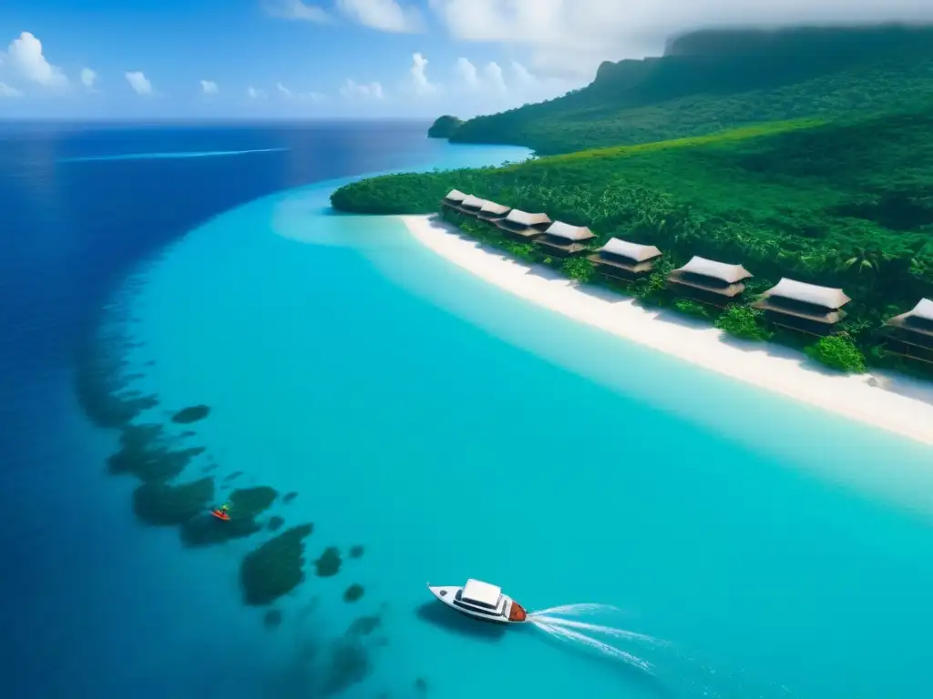 Paraíso ecofriendly: Ecoresort de lujo en costa tropical Inversionistas globales en complejos turísticos: Ecoresort sostenible entre jungla y mar turquesa, lujo ecofriendly