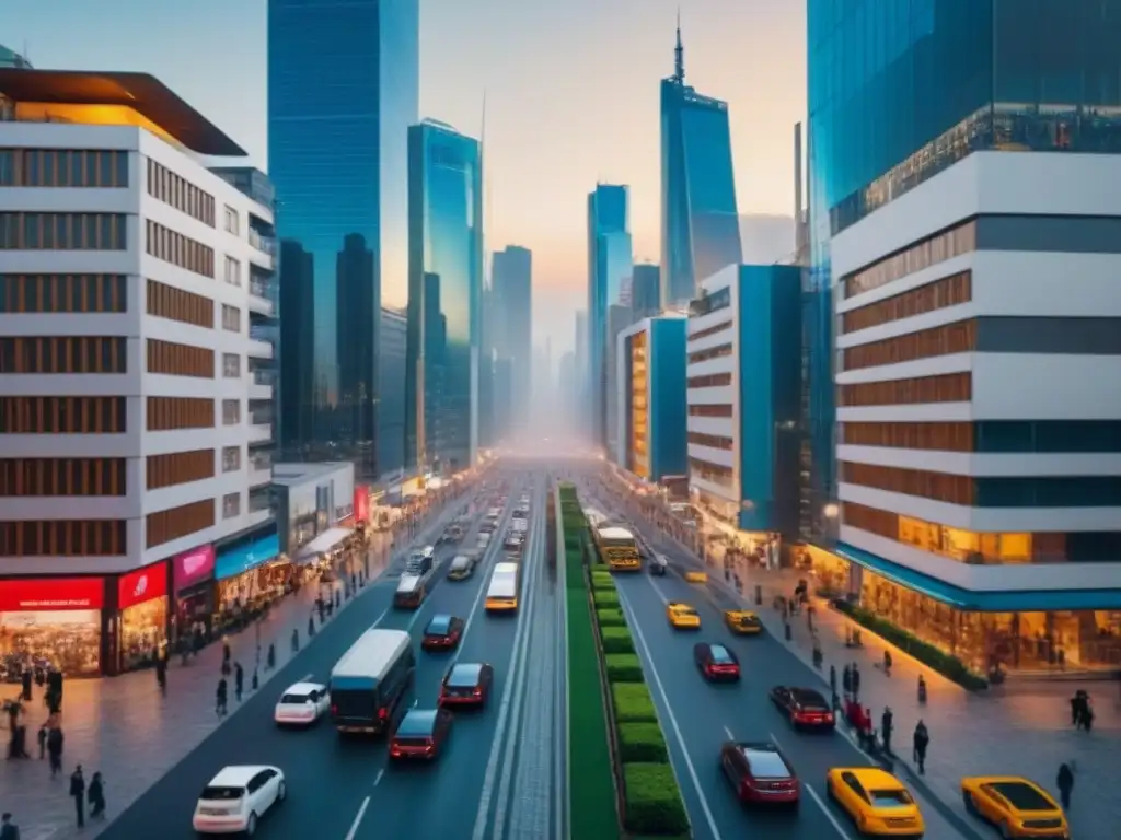 Vibrante mercado inmobiliario en la Franja y la Ruta Inversionistas globales en mercado inmobiliario discuten frente a edificio moderno en ciudad vibrante