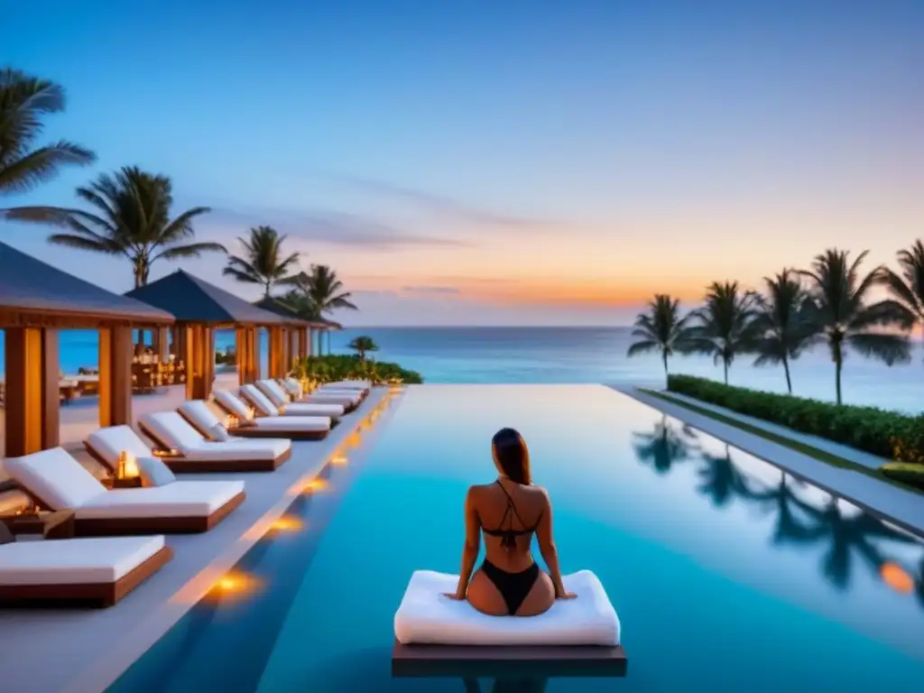 Resort de lujo frente al mar: inversión exclusiva en paraíso tropical Inversionistas globales mercado inmobiliario internacional: Resort de lujo frente al mar con diseño moderno, piscinas infinitas y atardecer sereno