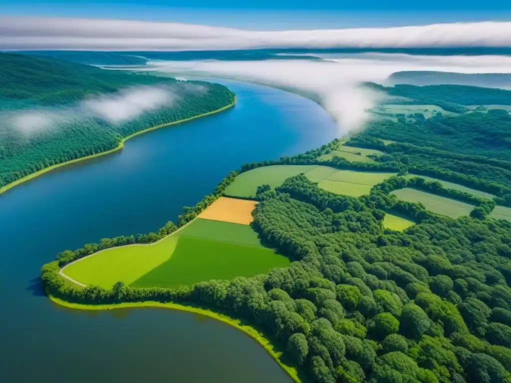 Inversiones rurales en América del Norte: paisajes serenos y oportunidades Inversionistas globales encuentran oportunidades en propiedades rurales de América del Norte: colinas verdes, granjas y ríos bajo cielo azul