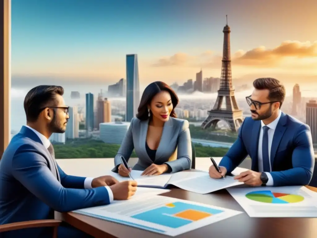 Inversores inmobiliarios internacionales analizan oportunidades globales Inversionistas inmobiliarios internacionales analizando diferencias legales en emblemáticos lugares del mundo