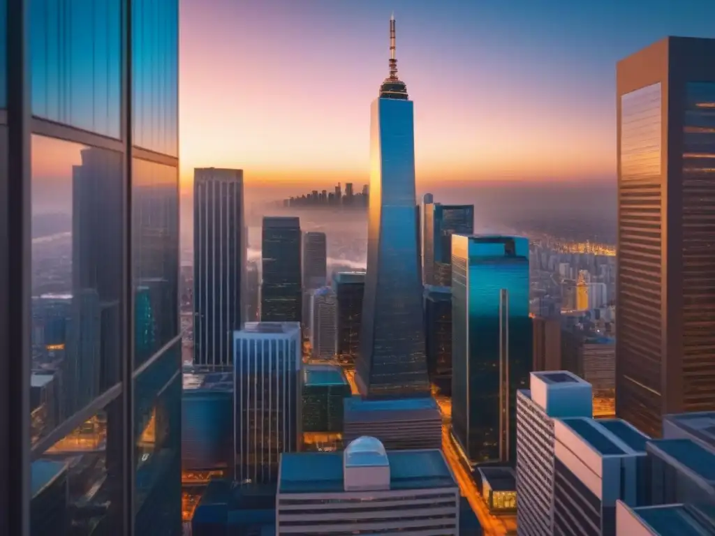 Horizonte financiero latinoamericano: crecimiento y oportunidad Inversionistas internacionales en moderna ciudad Latinoamérica