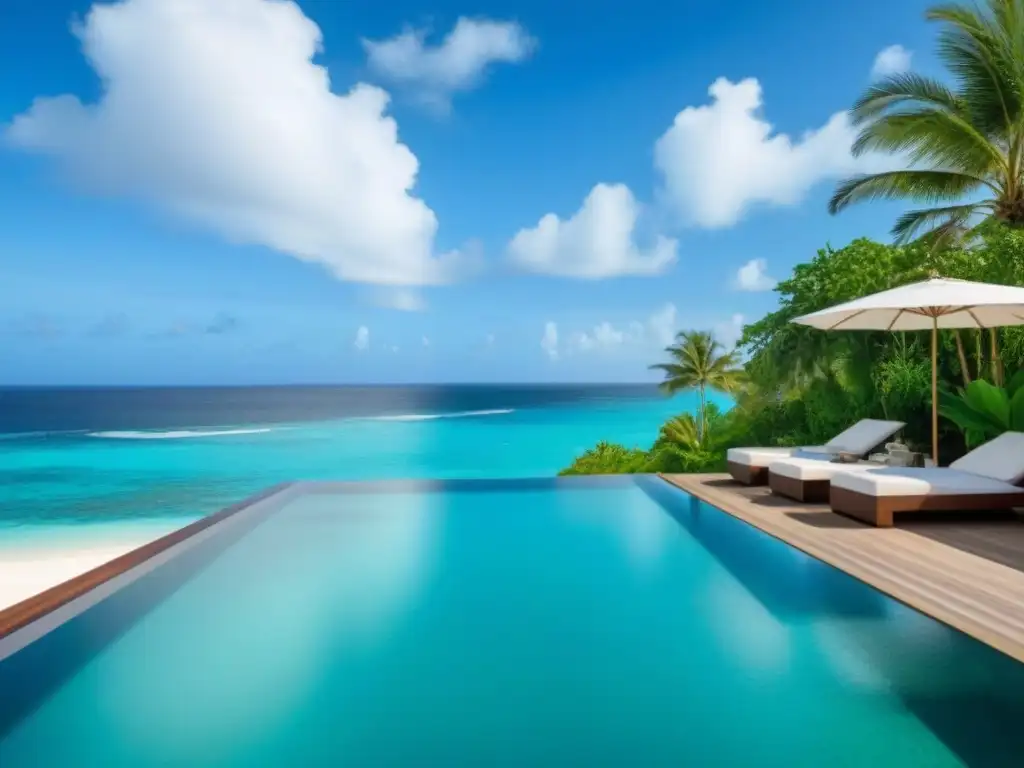 Villa de lujo: inversores y negocios en el paraíso caribeño Inversionistas internacionales discuten planes de negocios en lujosa villa frente al mar en el Caribe, con mobiliario elegante
