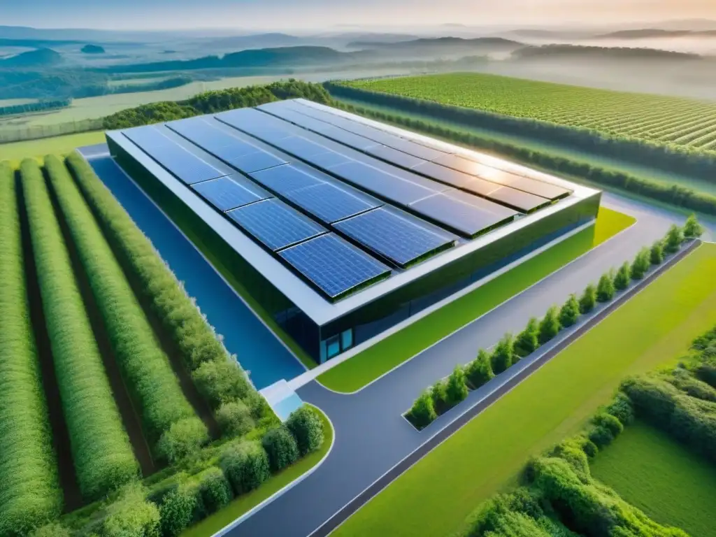 Centro de datos eco-eficiente: armonía entre naturaleza y tecnología Inversores globales se impresionan con centro de datos futurista rodeado de naturaleza y tecnología sostenible