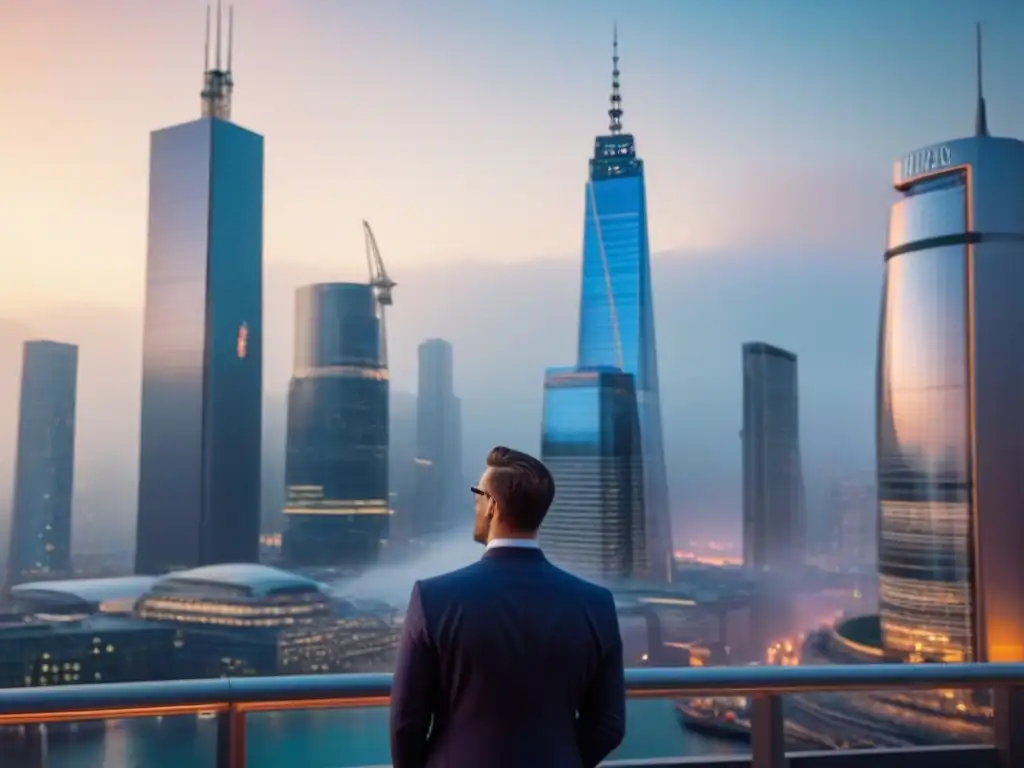 Inversionistas globales analizan mercado inmobiliario en la era del Brexit Inversores globales debaten en la ciudad al anochecer, reflejando el sector inmobiliario comercial en tiempos de Brexit
