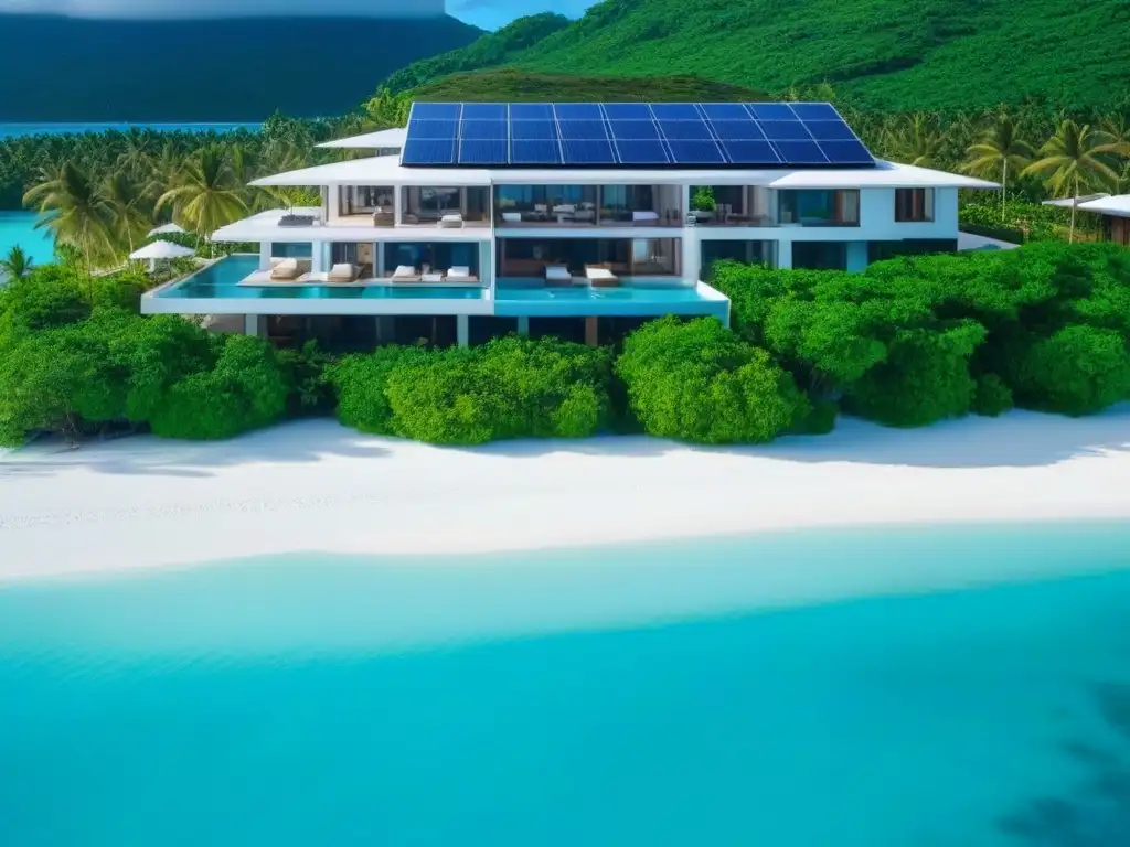 Paraíso ecológico: isla privada de lujo en armonía con la naturaleza Inversores globales disfrutan de isla privada sostenible con moderna arquitectura y paisaje natural