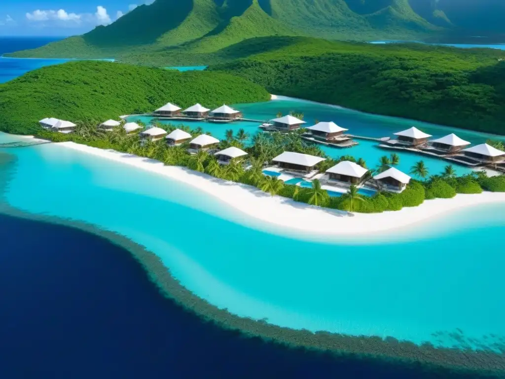 Exclusiva isla privada: lujo y sofisticación en paraíso tropical Inversores globales en islas privadas: Exclusivo paraíso con villas de lujo, mar turquesa y yates en marina privada