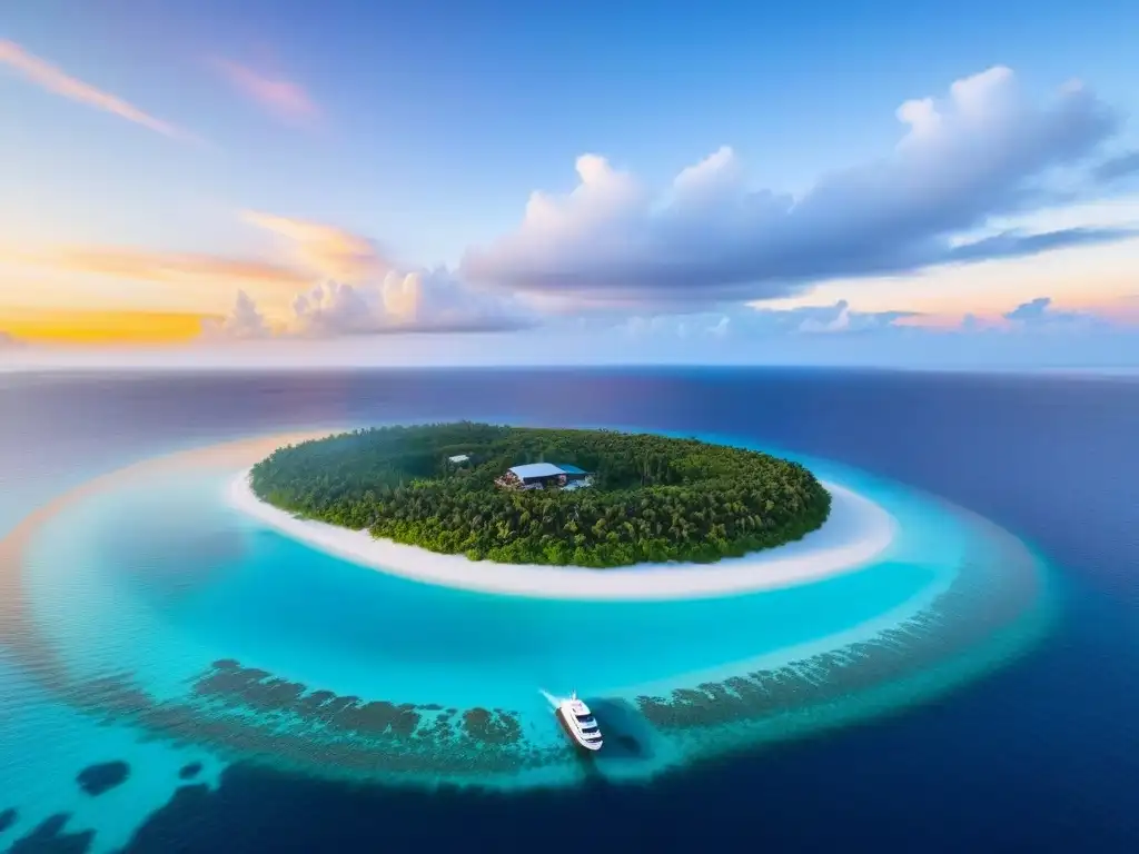 Paraíso sostenible: Isla privada con villas de lujo y energía solar Inversores globales islas privadas sostenibles: Impactante isla privada con villas lujosas, paneles solares y playa paradisíaca