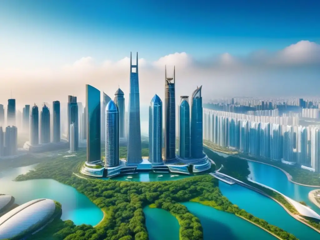 Horizonte futurista: lujo y modernidad en metrópolis vibrante Inversores globales encuentran lujo en el mercado inmobiliario de una metrópolis moderna
