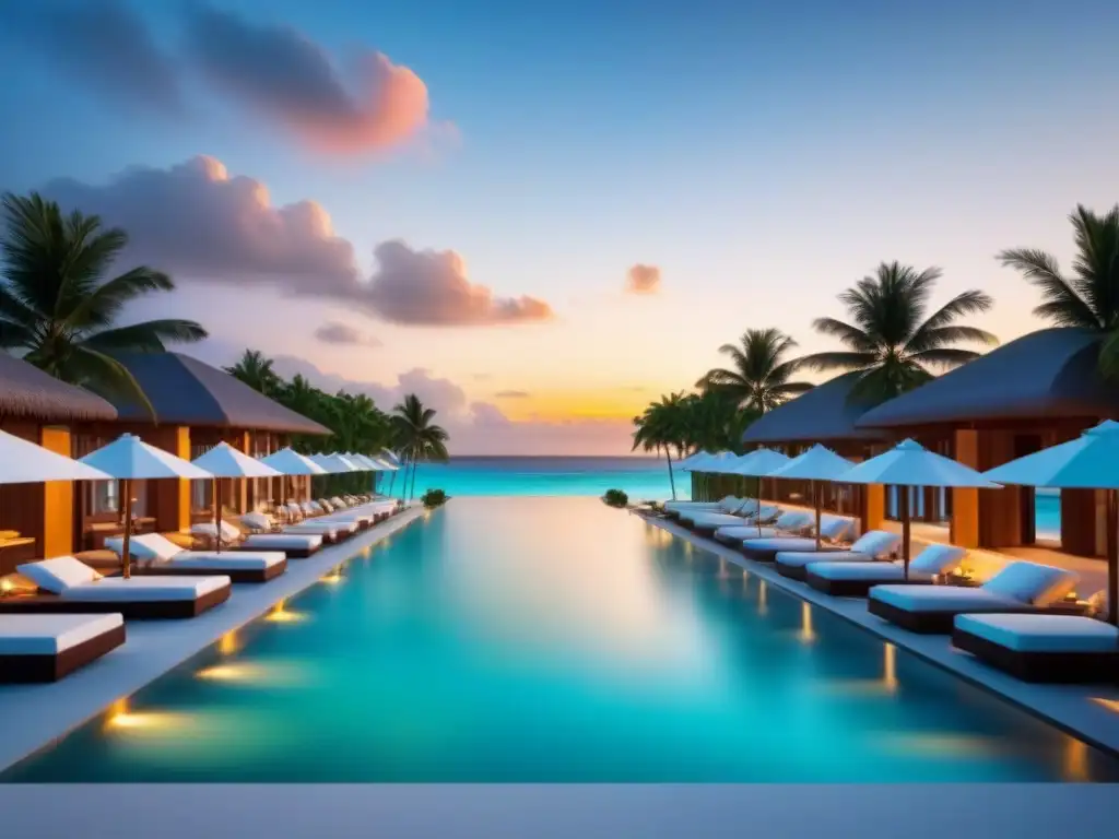 Paraíso tropical: resort de lujo frente al mar en 8k Inversores globales propiedades tiempo compartido: Resort de lujo en paraíso tropical con aguas cristalinas y arquitectura moderna