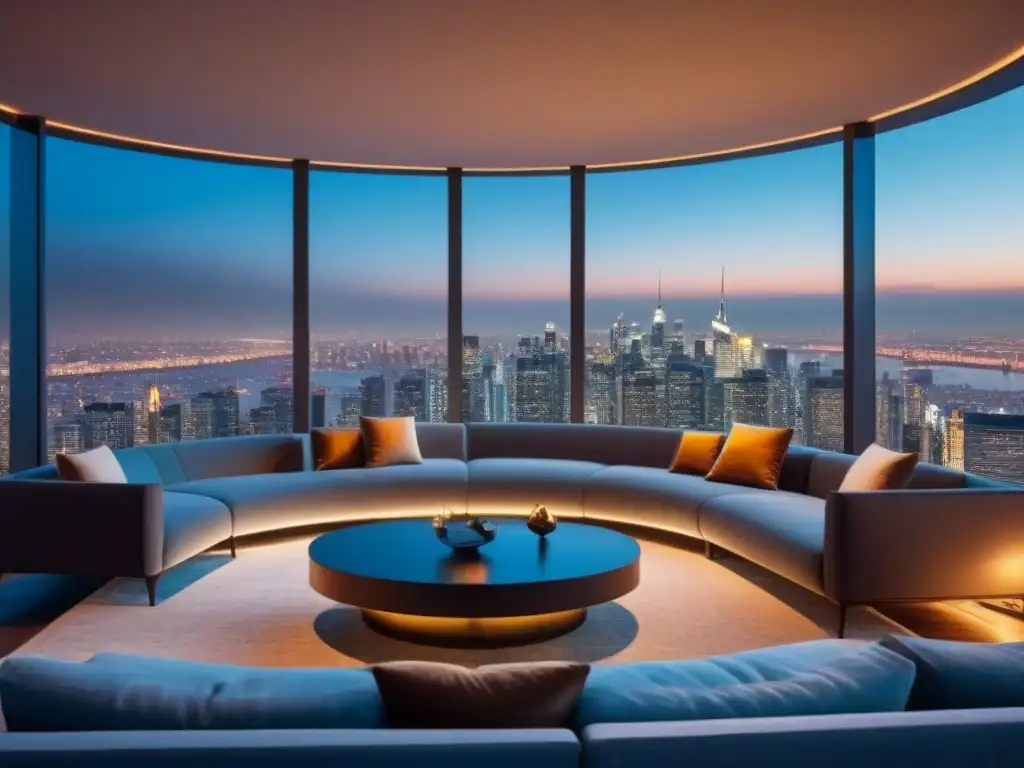 Penthouse de lujo en la ciudad: exclusividad y sofisticación Lujo global: Ático moderno con vista nocturna de la ciudad, para inversionistas éxito mercado