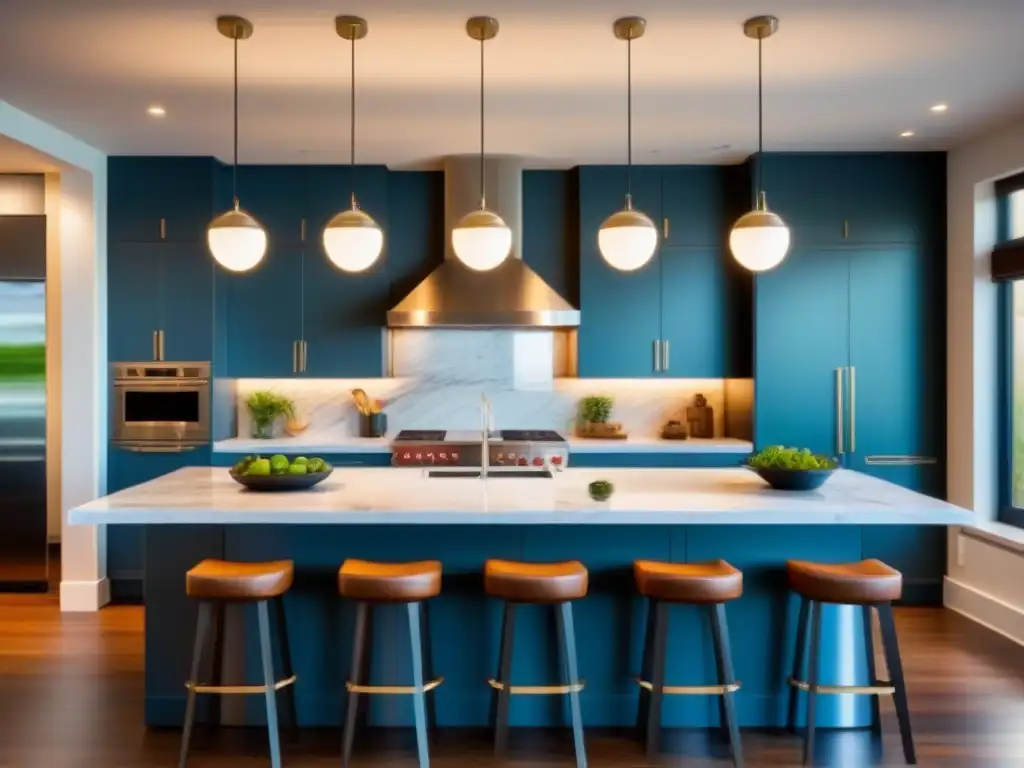 Renovación de cocina de lujo con mármol blanco y diseño contemporáneo Una lujosa renovación de cocina moderna con tendencias de mercado inmobiliario internacional