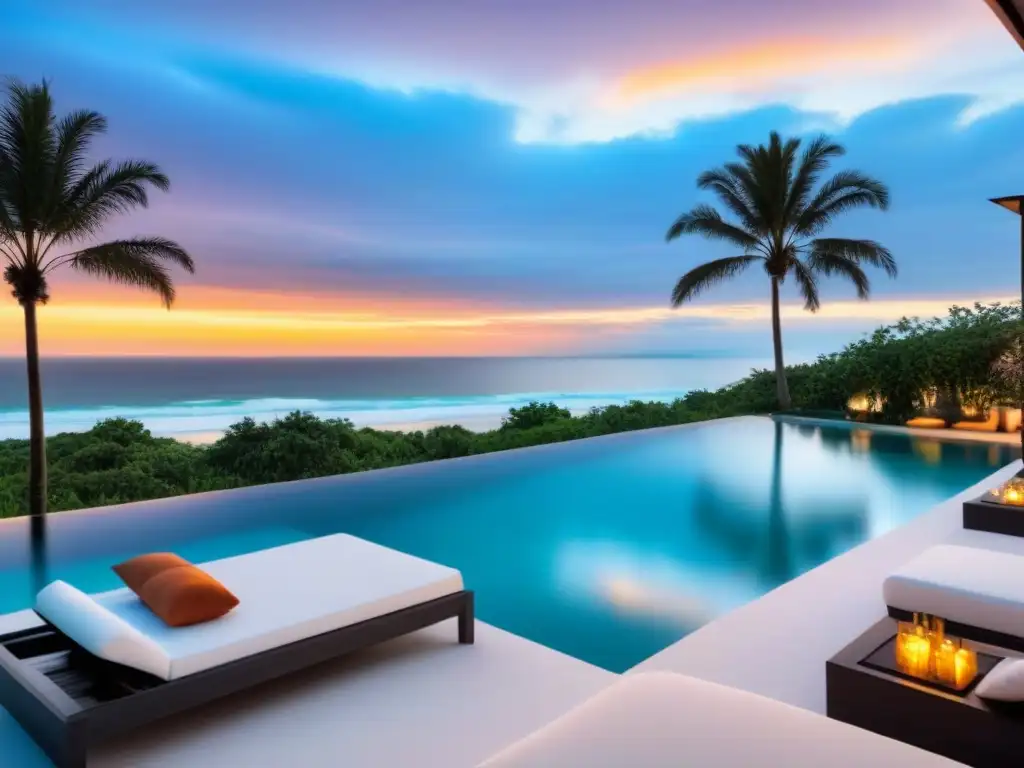 Lujo frente al mar: casa vacacional moderna con piscina infinita privada Una lujosa propiedad de alquiler vacacional con vista a la playa, piscina infinita privada y mobiliario contemporáneo