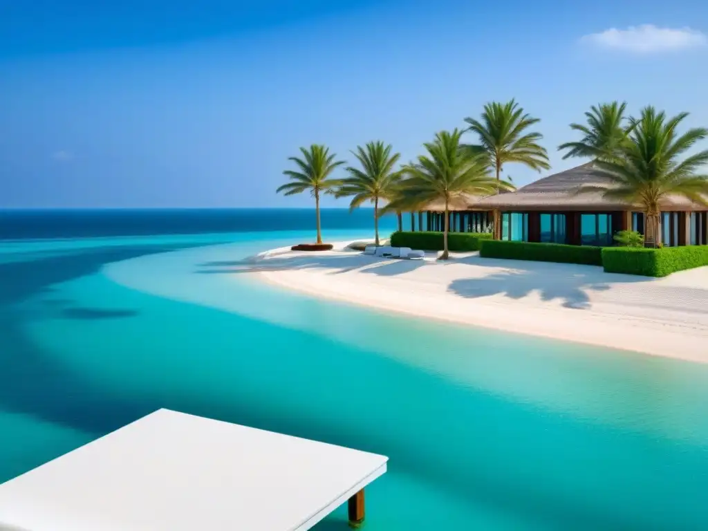 Exclusiva villa de lujo frente al mar en el Medio Oriente Una lujosa propiedad frente al mar en Medio Oriente con villa moderna, piscina infinita y playa privada