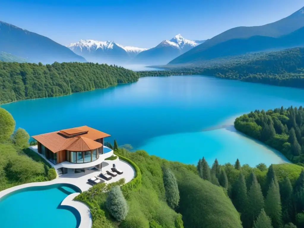 Exclusiva villa de lujo en bosque junto a lago turquesa Una lujosa villa en destinos emergentes para segundas residencias en Norteamérica, rodeada de naturaleza y tranquilidad