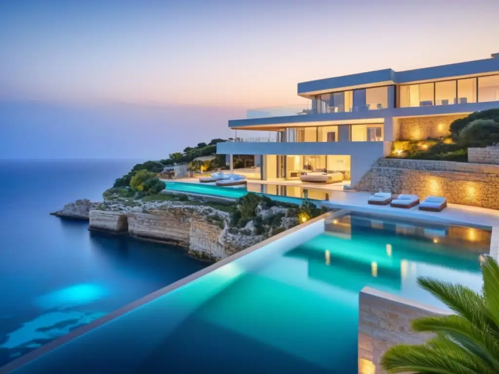 Villa de lujo en acantilado: Mediterráneo en Malta Una lujosa villa moderna con piscina infinita en Malta