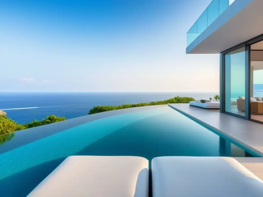 Villa de lujo con vistas al mar en Costa Azul Una lujosa villa moderna con vista al mar Mediterráneo, piscina infinita privada y elegante diseño arquitectónico, ideal para Villas en la Costa Azul