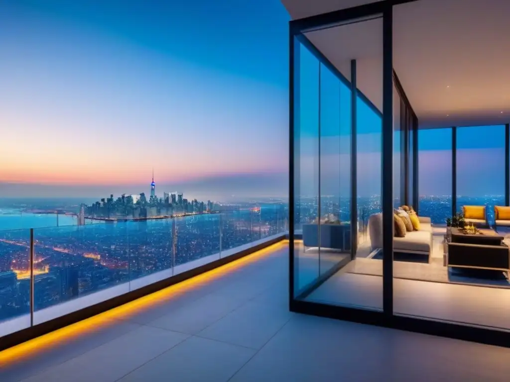Penthouse de lujo con vista panorámica en ciudad vibrante Un lujoso ático moderno con impacto en el mercado inmobiliario de criptomonedas