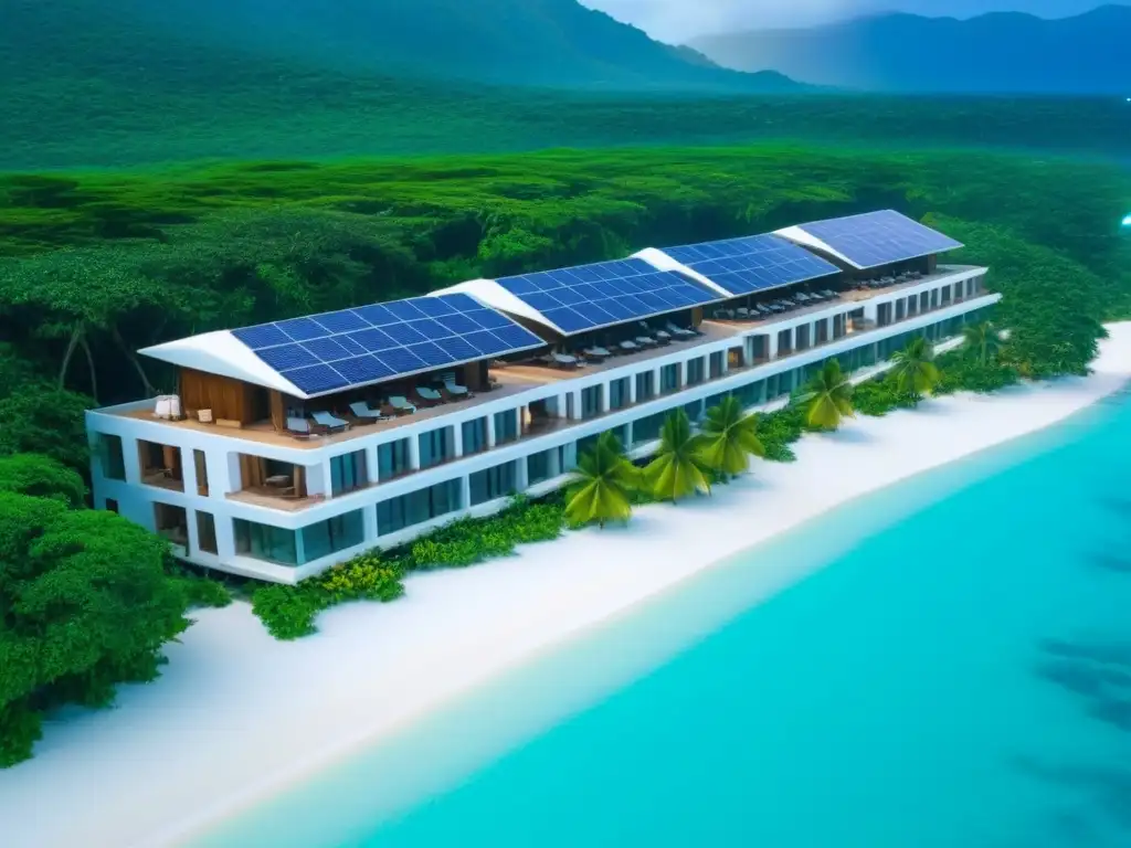 Resort ecológico de lujo en paraíso natural Un lujoso complejo turístico ecológico internacional entre exuberante vegetación y aguas turquesa cristalinas