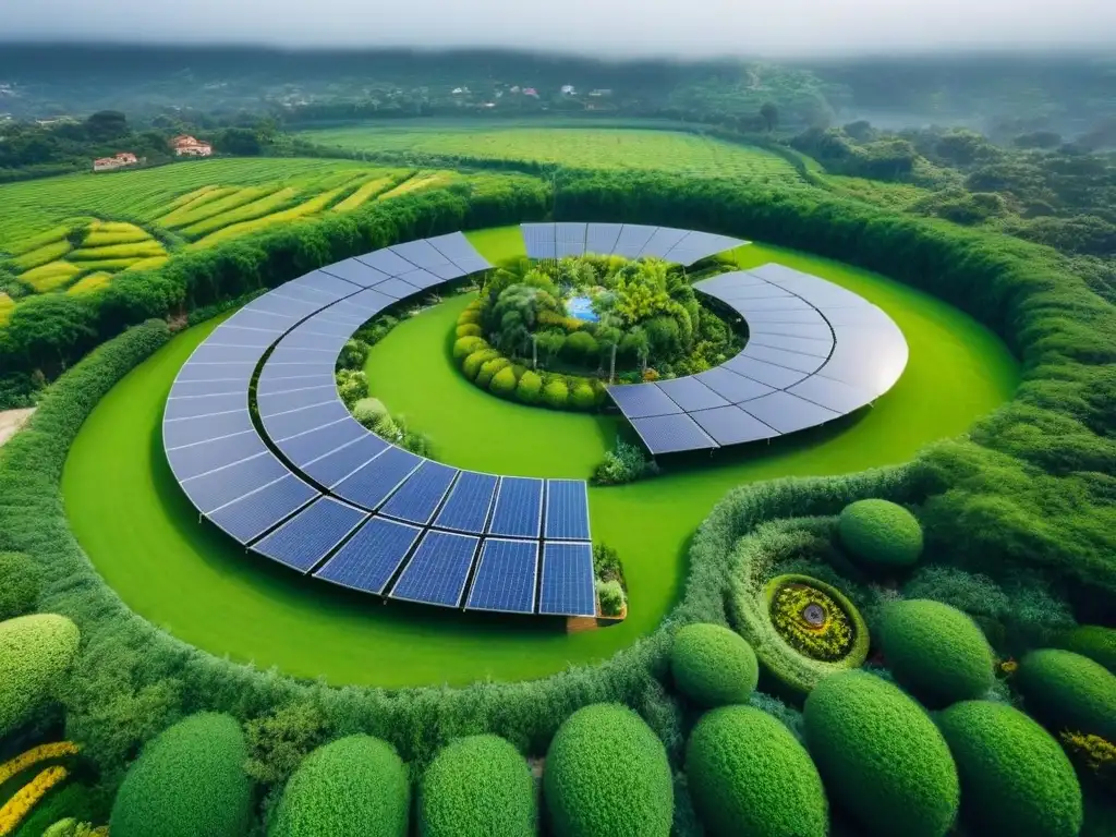 Diseño de lujo sostenible: proyecto inmobiliario eco-chic en paisaje verde Un lujoso proyecto inmobiliario sostenible integrado en un paisaje verde