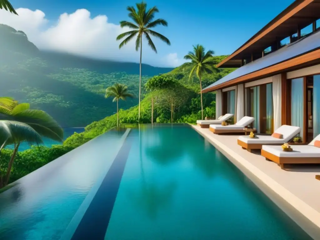 Resort eco-lujoso en selva tropical Un lujoso resort ecológico en la selva tropical con hermosas tendencias ecológicas resorts lujo internacional