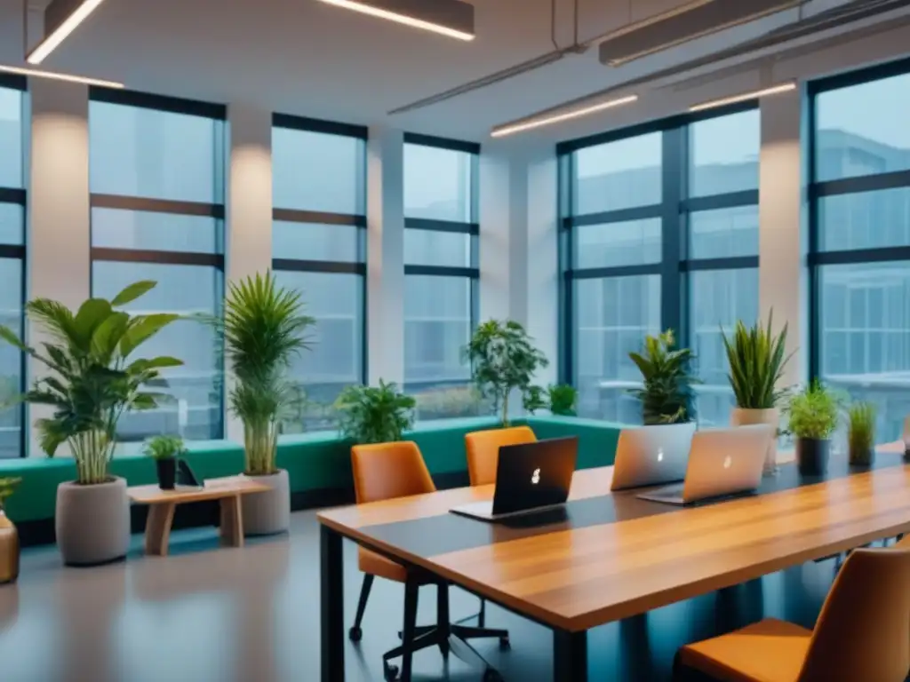 Espacio de coworking moderno y dinámico en 8k Un luminoso espacio de coworking moderno y vibrante, ideal para inversiones