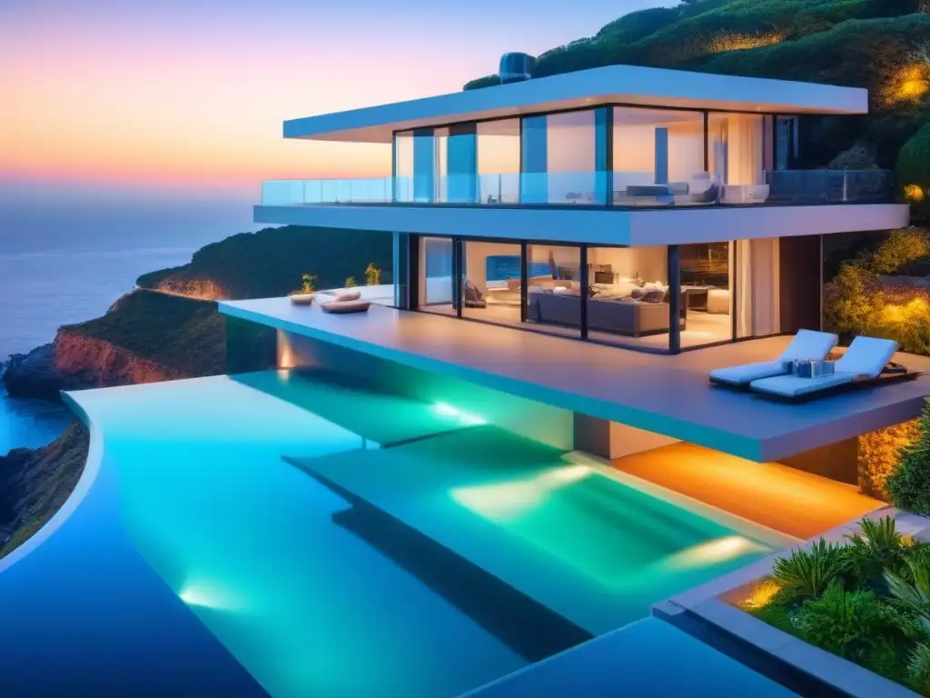 Mansión de lujo futurista en acantilado con vista al mar Una mansión de lujo futurista en un acantilado con vista al mar para inversionistas globales propiedades exclusivas