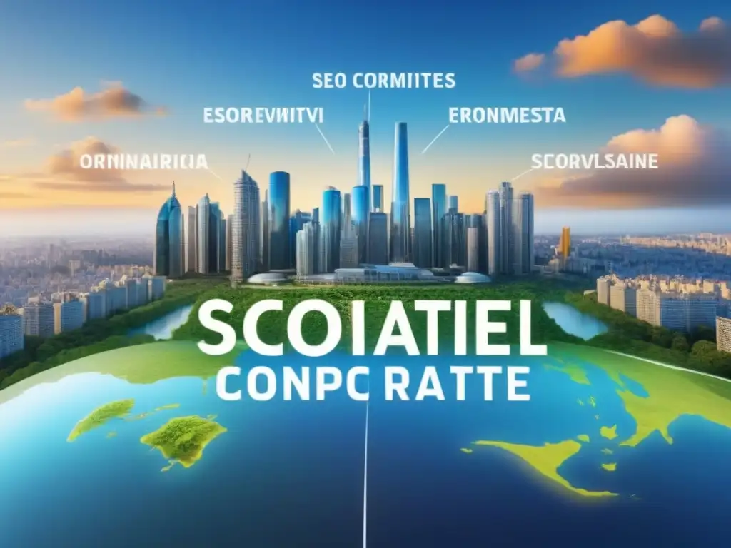 Mapa inmobiliario global: estrategias SEO internacionales Un mapa global de bienes raíces con nubes de palabras clave SEO en varios idiomas, destacando estrategias internacionales