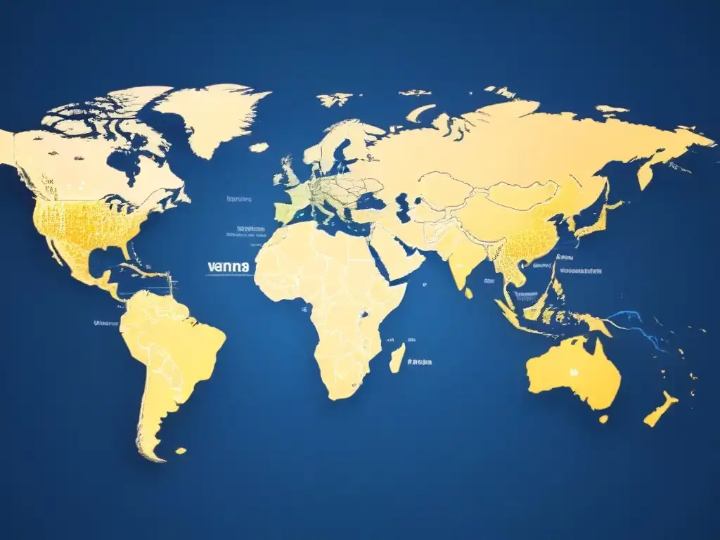 Mapa global interconectado: redes sociales en el mercado inmobiliario Mapa global con íconos de redes sociales como Facebook, Instagram, LinkedIn y Twitter, conectados entre sí