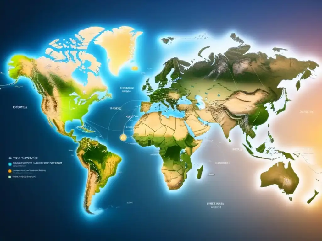 Mapa global de fusiones empresariales: conexiones internacionales Un mapa global con líneas de red empresarial, logos corporativos y regulaciones antimonopolio fusiones adquisiciones