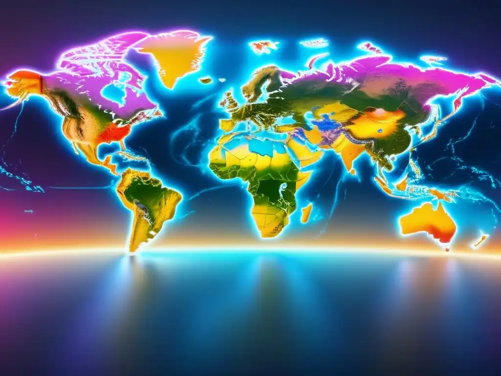 Mapa global de tasas de interés: tendencias detalladas en 8k Mapa mundial detallado en 8k con tendencias de tasas de interés, destacando impacto en mercado inmobiliario
