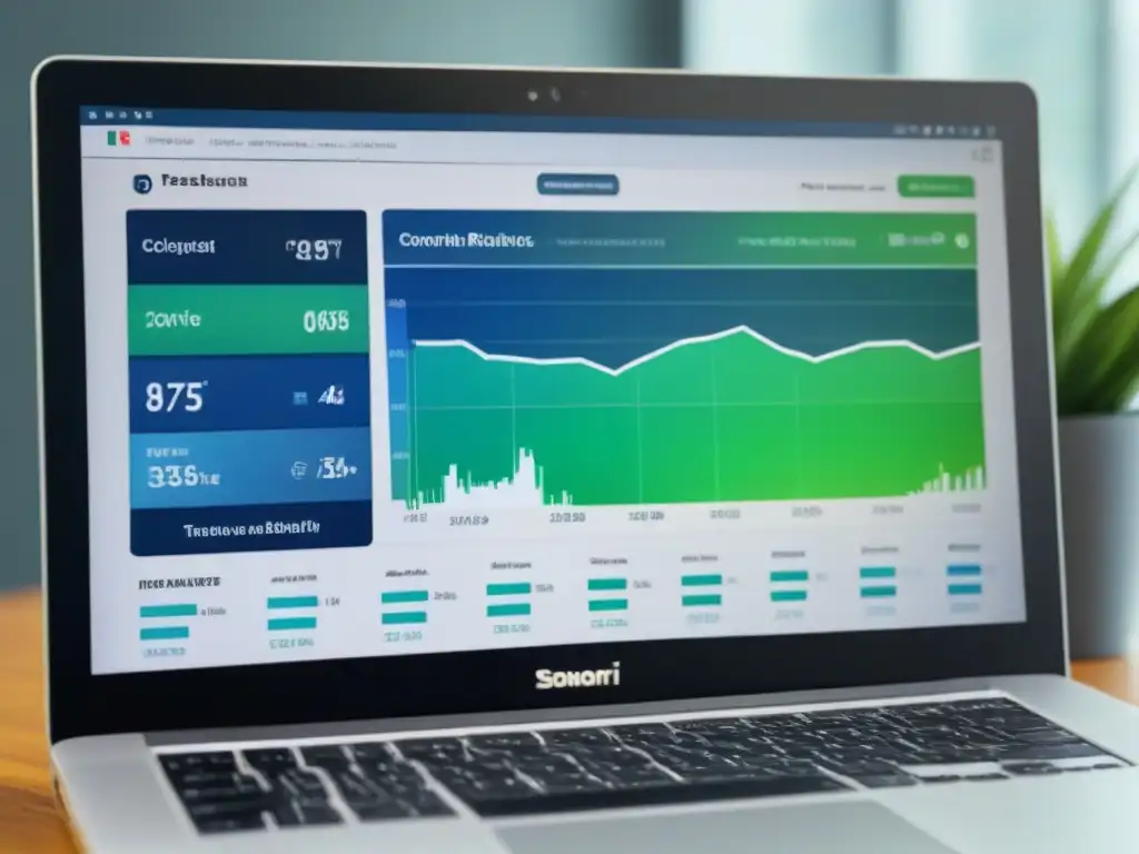 Tablero digital de marketing: análisis en tiempo real Marketing efectivo para tiempo compartido: Panel de control digital con gráficos de análisis en tiempo real y mapa estratégico