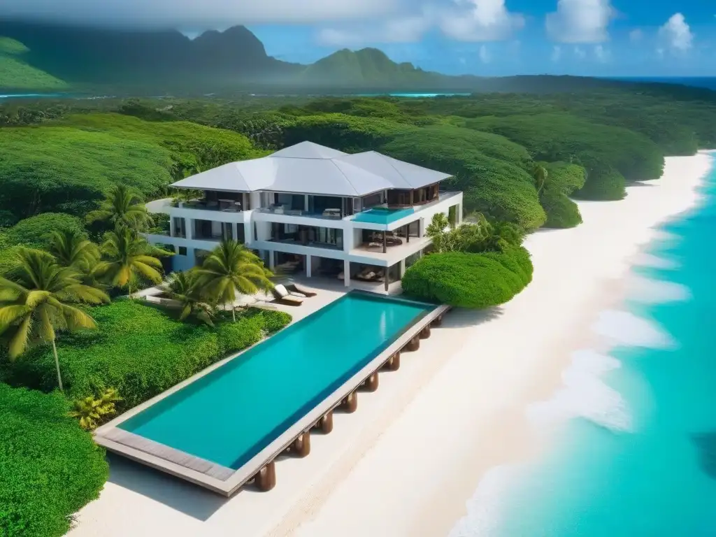 Propiedad de lujo en el Caribe: villa contemporánea con piscina infinita y yate privado en la playa Invertir en mercado inmobiliario caribeño: Exclusiva villa con piscina infinita, jardines tropicales y yate privado en playa caribeña de lujo